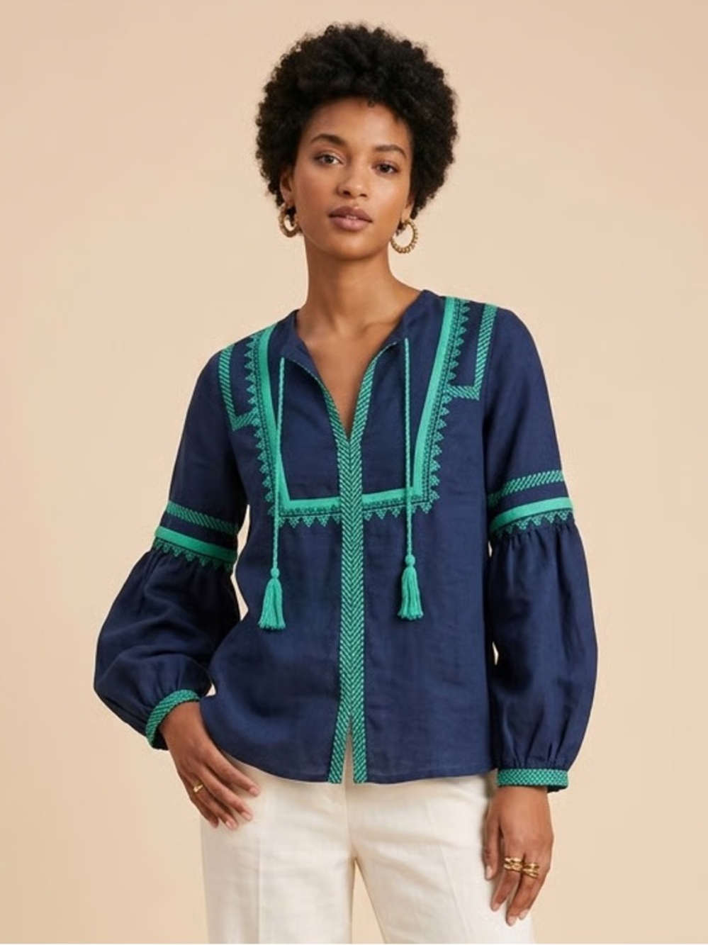 J. CREW | Blue Boho Tunic Top Sz 0